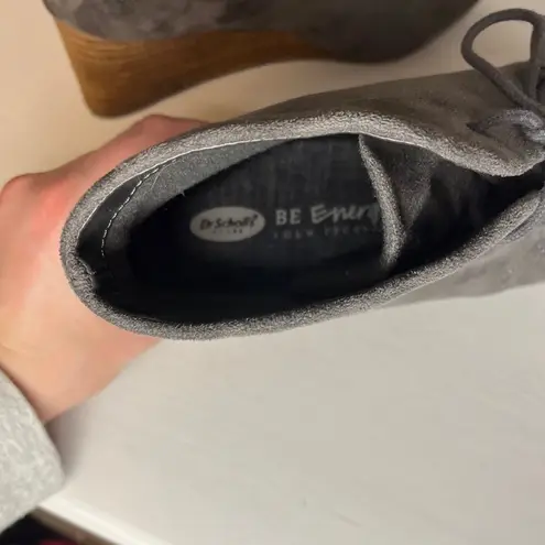 Dr. Scholls Dakota Lace-up Stacked Heel Wedge Bootie with Tassels Size 7.5