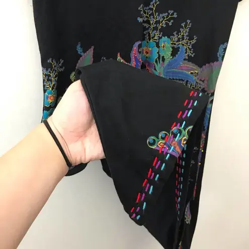 Desigual  Adaja Black Tunic T-shirt Embroidered