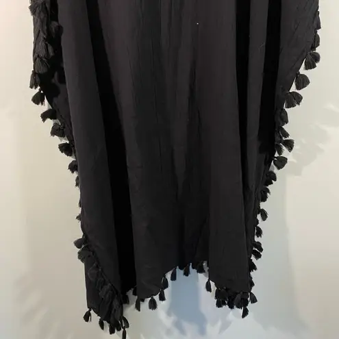 Swimsuit For All Women Black Pom Pom Trim Beach Cover Up Size 18/24 NWT
