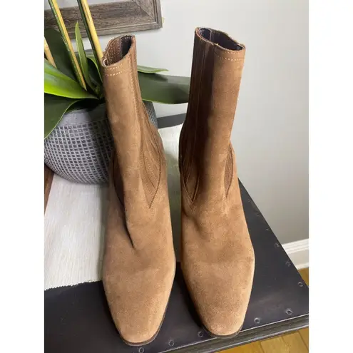 Aquatalia Fayren Suede Ankle Boots Chestnut Women's Size 10.5