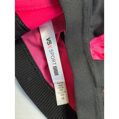 Victoria's Secret  VSX Sport Knockout Front-Close Sports Bra - Black Pink