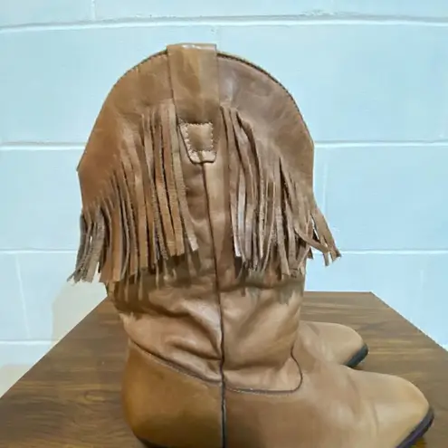 Durango  Vintage Women's Leather Cowgirl Boots 7  Brown Fringe  Western  Concert