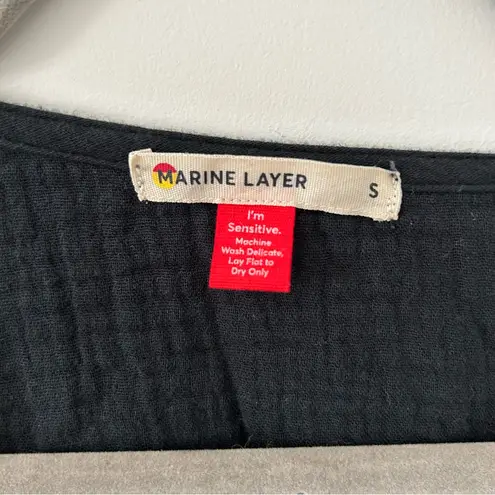 Marine layer Valencia Wrap Dress Black Cotton S