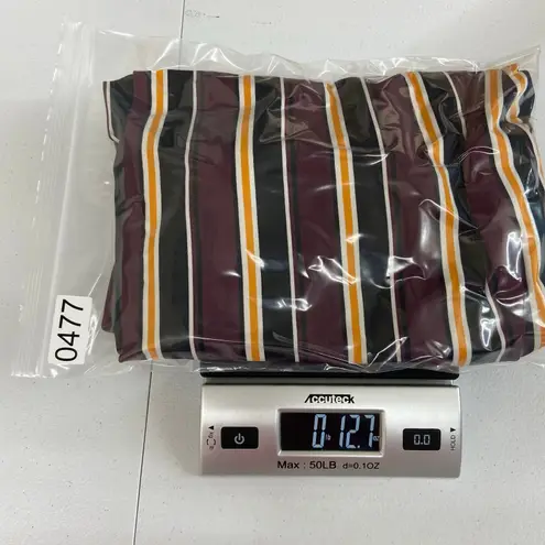 Ultra Flirt women's burgundy striped belted pull on flare stretch casual pants