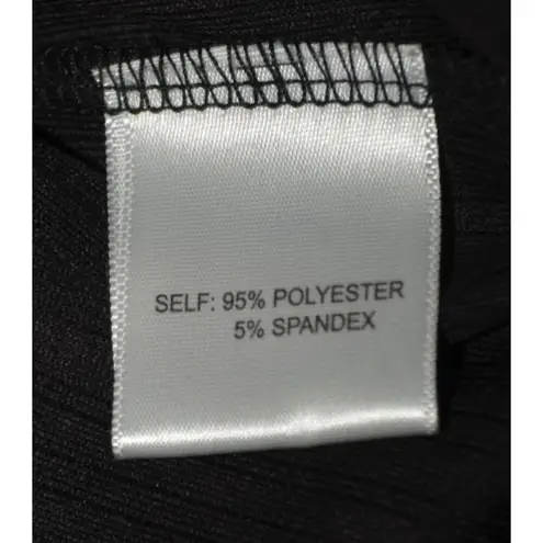 Modern Works Ladies L Black Ribbed Casual Pull On Pants Pockets Wide Leg Comfy Size L