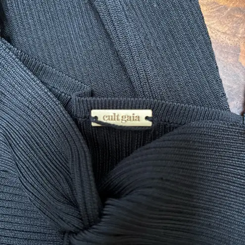 Cult Gaia Zenda Knit Mini Cutout Dress in Black XS