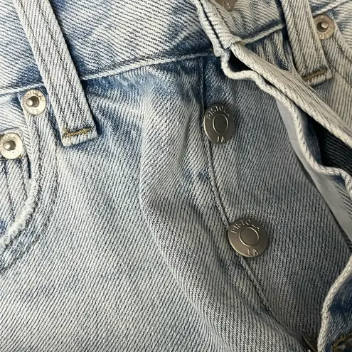 Pistola Presley High Rise Straight Leg Distressed Jeans in Light Wash Size 26