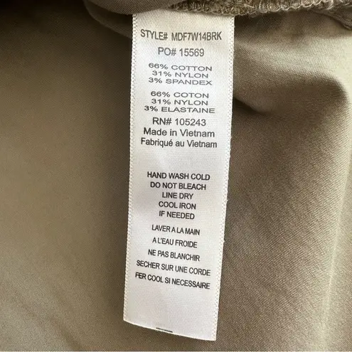 Bobeau Shift Midi Dress Olive Green Pullover Bell Sleeves Cotton Size L