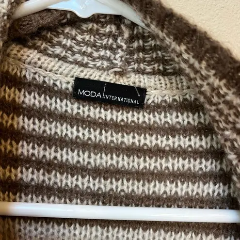 MODA International Wool Blend Cardigan Small Brown