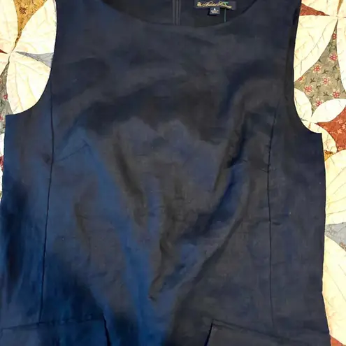 Brooks Brothers Navy old money linen dress with chore pockets