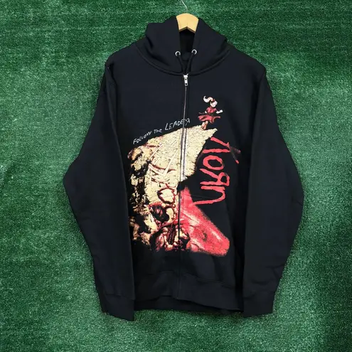 Korn Follow The Leader Nu Metal Band Zip-Up Hoodie Size Large