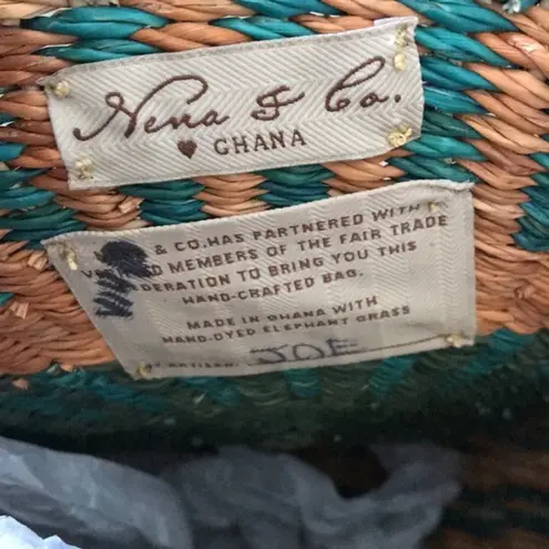 Nena & Co Gana hand crafted rattan bag Green
