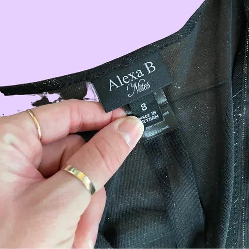 Vintage y2k Alexa B Nites Black Maxi Floor Length Gown Dress š„ Size 8