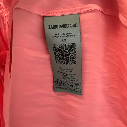 Zadig & Voltaire Realine Satin Mini Dress Pink Ruched Party Style NWT $798