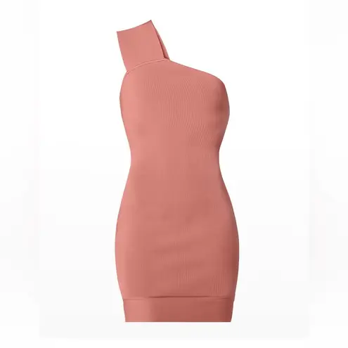 Herve Leger HERVÉ by Hervé Léger Asymmetric Ribbed Bandage Mini Dress