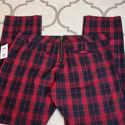 Tommy Hilfiger   Tommy Girl Red Plaid Black  Pants  Zippers