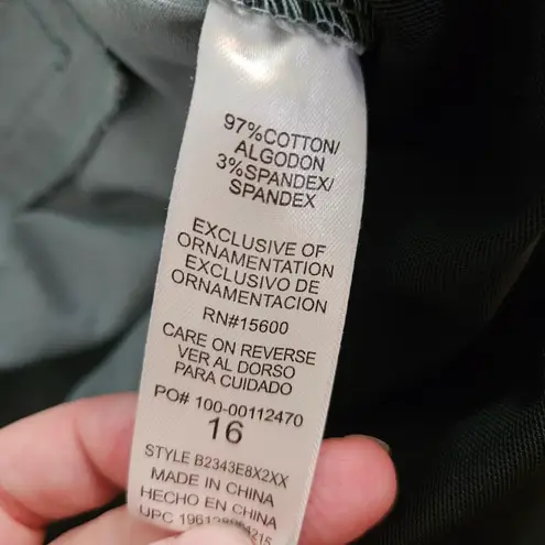 Democracy Green/Blue Khaki Cargo Pants Straight Leg Ab Technology Sz 16