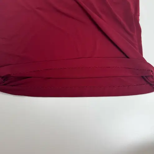 Vintage 90s Y2K JKLA California Wrap Draped Neck Top USA Made Sz L Grunge Goth Red Size L