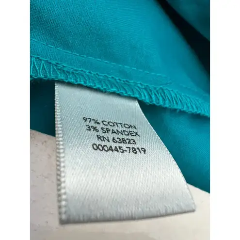 Cj Banks Turquoise Full Zip Front Sleeveless Ruffle Vest 1X Blue