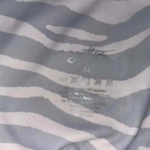 Gottex Studio Zebra Animal Print Active Wear Leggings White Size M