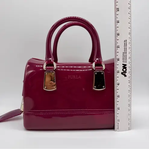 Furla Candy Jelly Satchel Bag – Burgundy, Gold Hardware – New