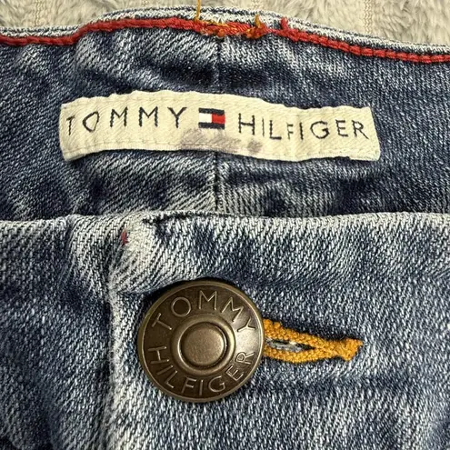 Tommy Hilfiger VTG  Jeans Y2K Womens 34x28 Straight Floral Embroidered Blue Denim