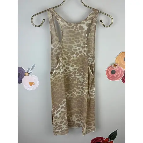 Wilfred by Aritzia 100% Silk Neutral Cheetah Tank - Size - Small