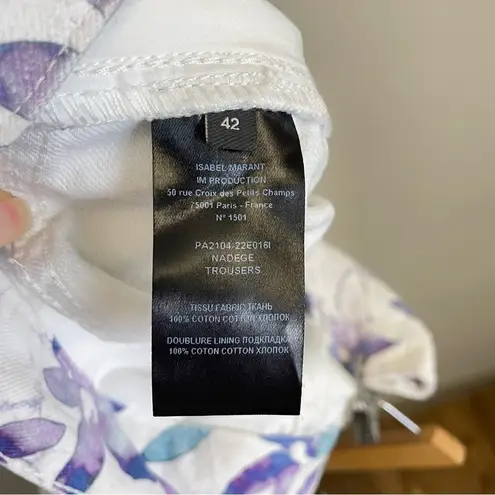 Isabel Marant Floral High Rise Straight Leg Jeans Ecru Size 42/10