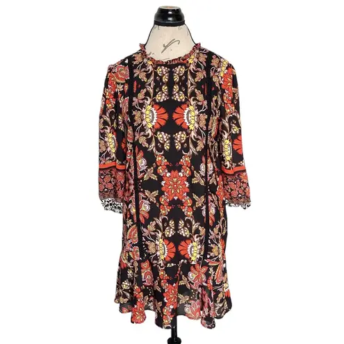 Takara Dress Womens Sz Small Floral Shift Prairie Hipster Boho Bohemian Festival