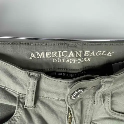 American Eagle  Womens Olive Green Moto Zipper Cargo Gorpcore Pants US 2 Short
