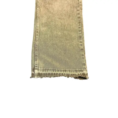 Aelfric Eden Jeans Women’s 30 x 29 Beige Loose Straight Fringe Hem Denim Pants