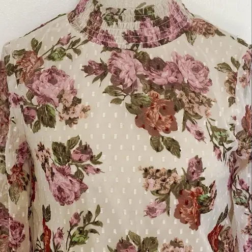 Midnight sky Midnight Womens Blouse Sz Small Floral Cottagecore Victorian Garden Party Retro