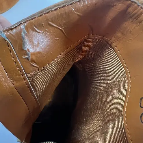 BCBGirls Inkie’s Brown Suede Fringe Roper Style Ankle Boots Side Zip Round Toe