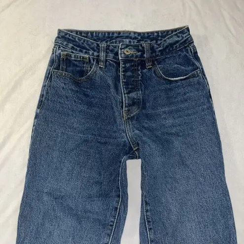 Brandy Melville  Small High Waisted Straight Leg Jeans Medium Blue