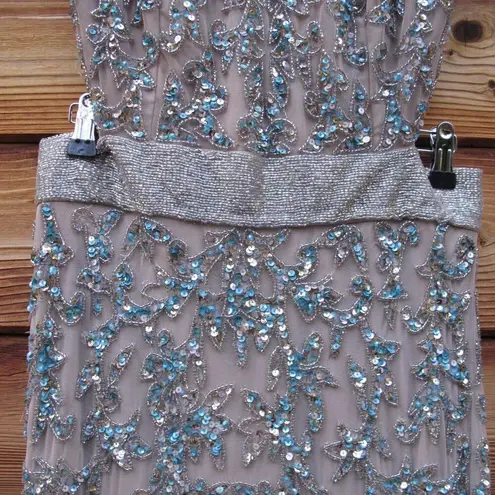 Mac Duggal 5689 Womens Embellished Cut Out Lace Up Cap Sleeve Gown