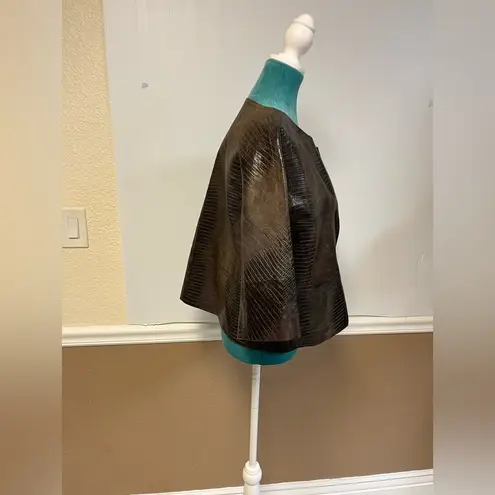 Lafayette 148 NYC Snake Print Leather Blazer – Size 10