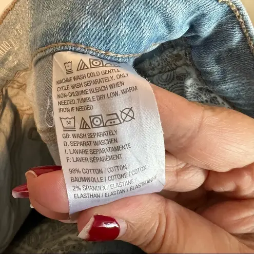 Studio‎ By D & Co Plus Size Distressed Crop Denim Jeans Blue