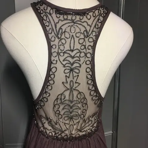 BKE THE BUCKLE // Boutique Plum Purple Mesh Sequin Babydoll Tank Top Small