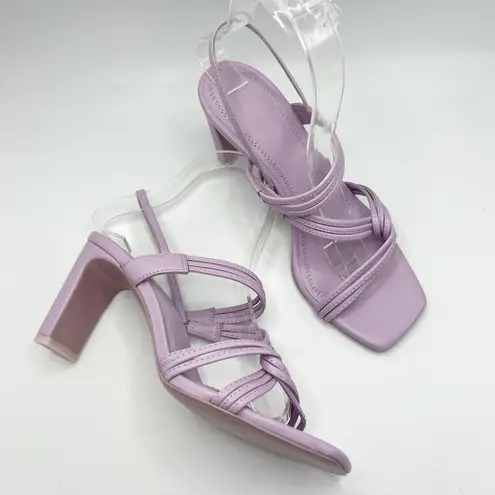 Sandro Leather Slingback Sandals 70 Faye Size 37 EU in Purple Lavender
