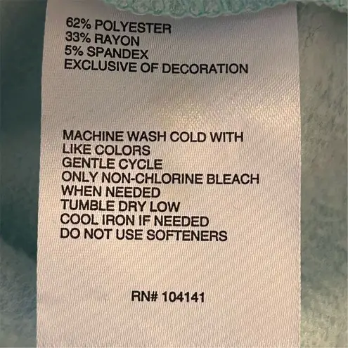 DSG Women's Cowl Neck Pullover Hoodie Green Blue Long Sleeve Size S Casual