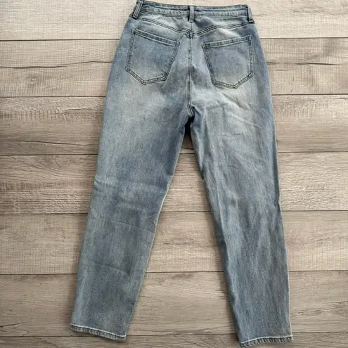 Abound ‎ Button Front Distressed Mom Jeans Sz 28