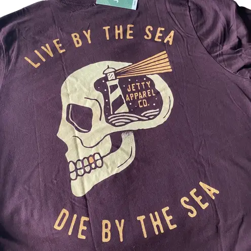 new Jetty ☀︎︎ Super Soft Skullhouse Surfer Tee T Shirt☀︎︎ Oxblood Purple Size XL