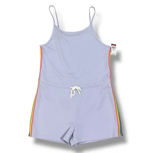 Joe Boxer  Rainbow Striped Sides Shorts Romper Playsuit Lavender Juniors Medium