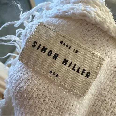 SIMON MILLER Cream Terry Cloth Raw Edge Sweatshirt/Sweater Size Small