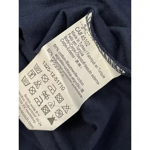 Scotch & Soda Maison Scotch Long Sleeve Shirt Women Size Medium Blue Star Sheer Jersey NWT