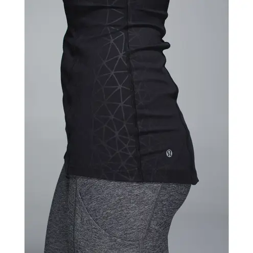 Lululemon  Pedal Pace Tank Workout Activewear Black Women's 2 High Neck Zip Front