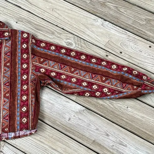 Roper Women's Vintage Western Cropped Long Sleeve Top Size XL Red