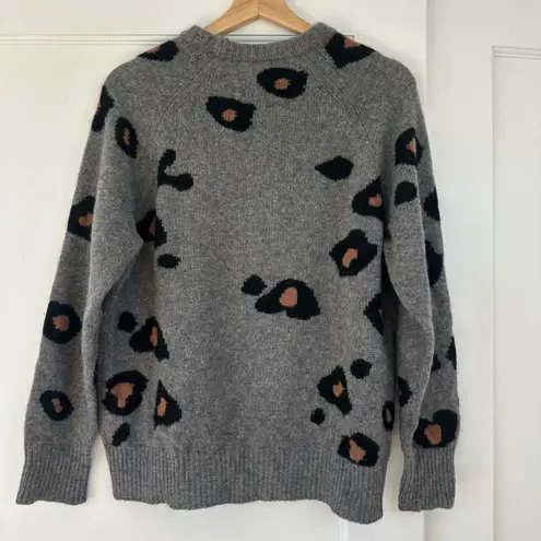 Equipment 360 Cashmere Printed Leopard Sweater Women's Knit Crewneck Pullover XS/S