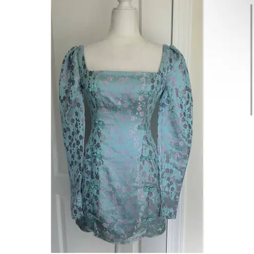 SAU LEE Jen Mini Dress 6 Blue