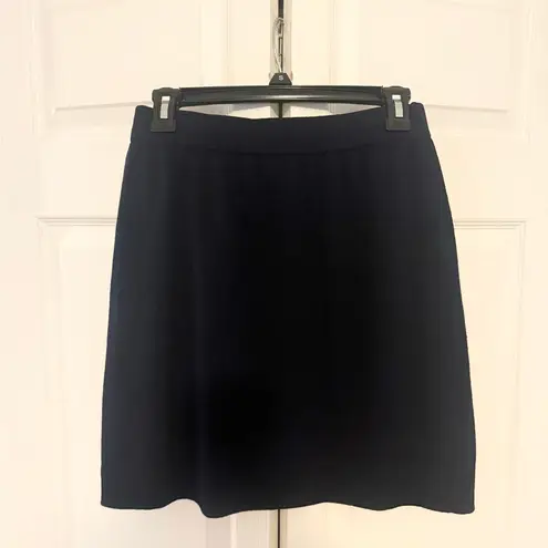 St. John Basics FLAWED Short Skirt Navy Blue Pencil Size 8